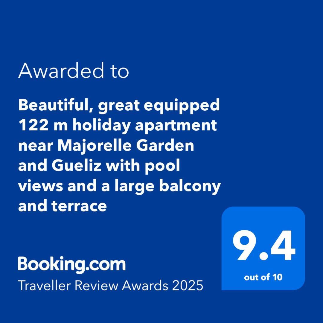 Beautiful, Great Equipped 122 M Holiday Apartment Near Majorelle Garden And Gueliz With Pool Views And A Large Balcony And Terrace Marrákes Kültér fotó